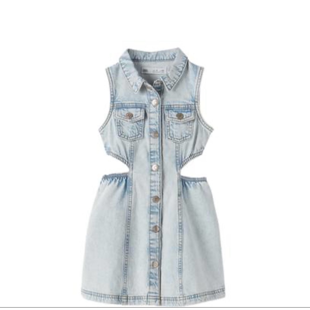 Zara girl denim cut out dress